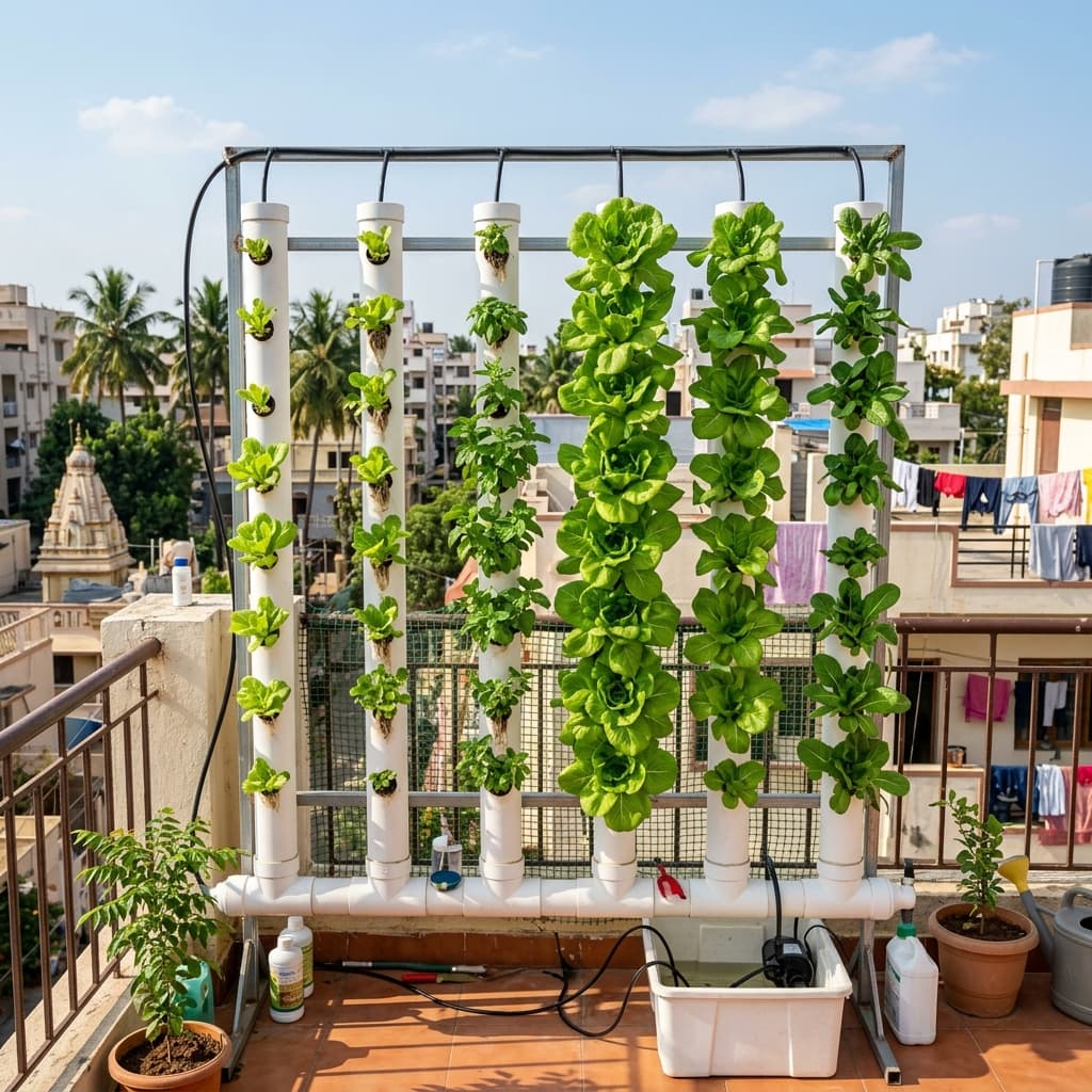 Personal Terrace Hydroponics Setup